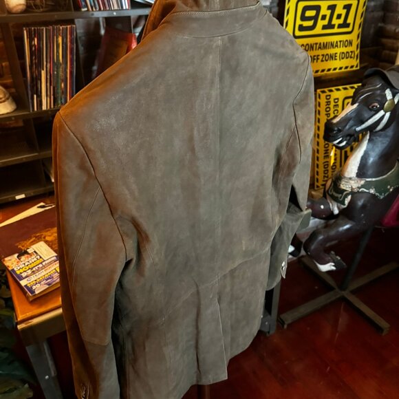 $2298 JOHN VARVATOS Brown "Cutaway" Leather Jacket sz48 - Picture 8 of 13